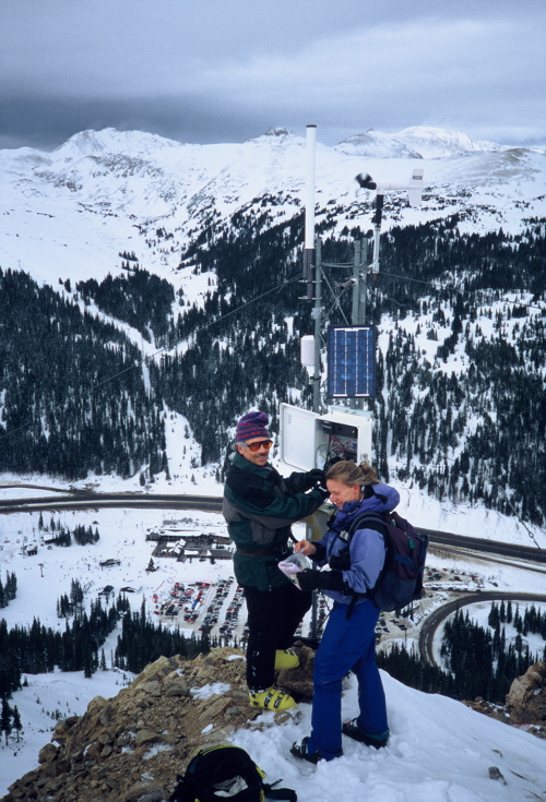 Historical photo of weather station work